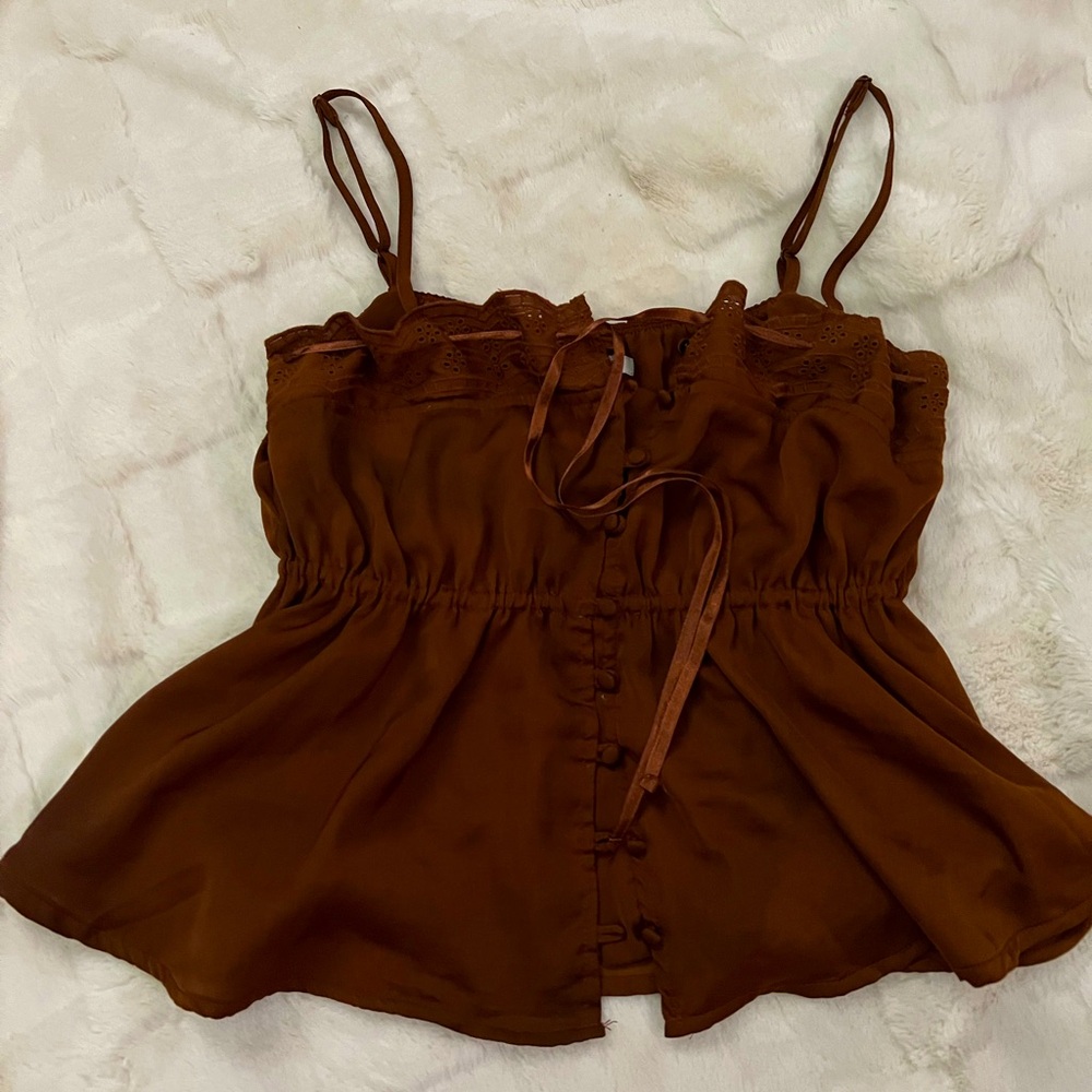 American eagle, tank top, button up, lace trim top